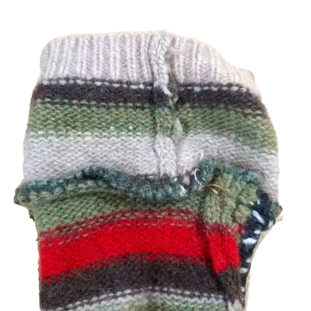 Boho Green Acrylic Cable Knit Hat Wool Alpaca Mittens Glove Set Woman One Size